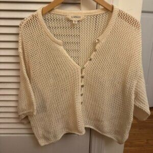 L*SPACE Coast is Clear Top, Cream, Size M